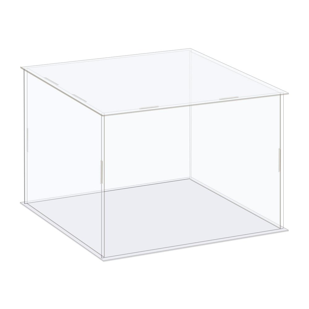 MECCANIXITY Acrylic Display Case Box Clear Dustproof Protection Showcase 8.3x8.3x6.3 Inch for Collectibles Display