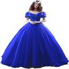 CharmingBridal Cinderella Princess Dress Off Shoulder Ball Gown Costume Quinceanera Dresses Royal Blue view 1