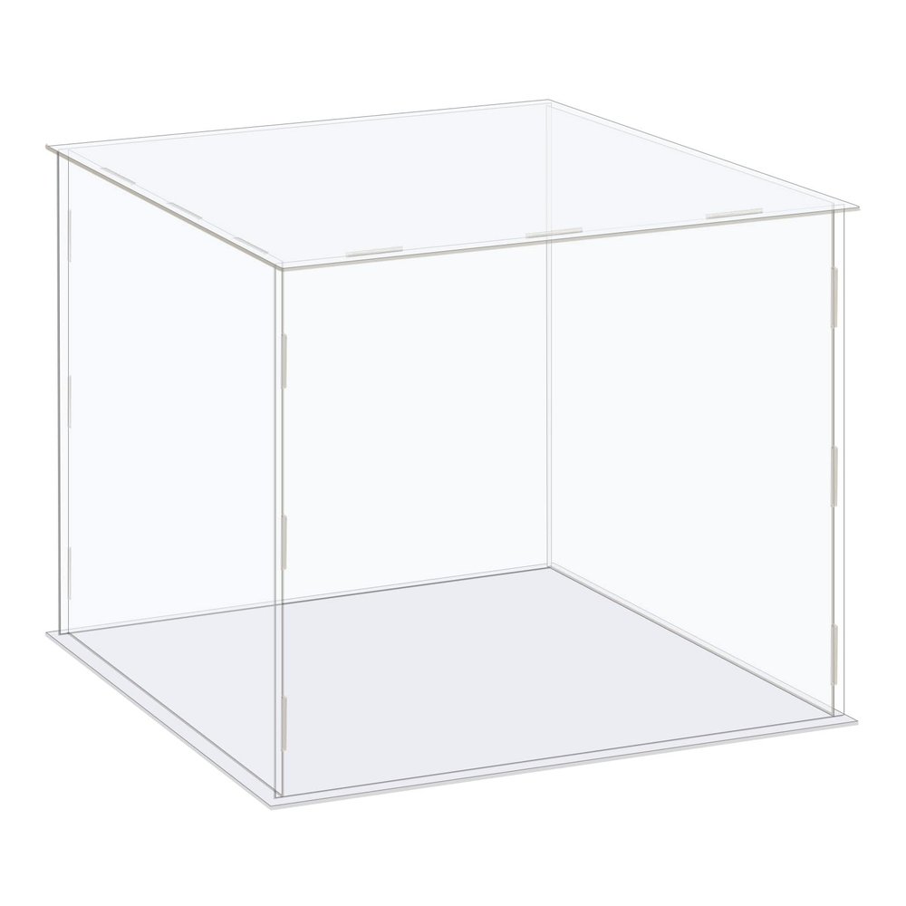 MECCANIXITY Acrylic Display Case Box Clear Dustproof Protection Showcase 14.1x14.1x14.1 Inch for Collectibles Display