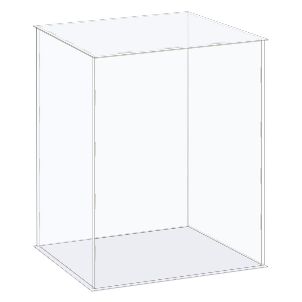 MECCANIXITY Acrylic Display Case Box Clear Dustproof Protection Showcase 14.1x14.1x16.1 Inch for Collectibles Display