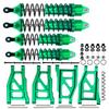 RCMYou RC Shocks & Front Rear Suspension Arm Upgrades Part for 1/10 Slash 4x4 VXL,Rustler 4X4 VXL,Stampede 4X4 VXL,Hoss 4X4 VXL,Alloy Big Bore RC Shock Absorber & More Durable A Arm,Green view 1