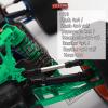 RCMYou RC Shocks & Front Rear Suspension Arm Upgrades Part for 1/10 Slash 4x4 VXL,Rustler 4X4 VXL,Stampede 4X4 VXL,Hoss 4X4 VXL,Alloy Big Bore RC Shock Absorber & More Durable A Arm,Green view 2