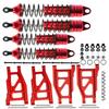 RCMYou RC Shocks & Front Rear Suspension Arm Upgrades Part for 1/10 Slash 4x4 VXL,Rustler 4X4 VXL,Stampede 4X4 VXL,Hoss 4X4 VXL,Alloy Big Bore RC Shock Absorber & More Durable A Arm,Red view 1