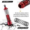 RCMYou RC Shocks & Front Rear Suspension Arm Upgrades Part for 1/10 Slash 4x4 VXL,Rustler 4X4 VXL,Stampede 4X4 VXL,Hoss 4X4 VXL,Alloy Big Bore RC Shock Absorber & More Durable A Arm,Red view 3