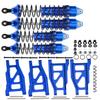 RCMYou RC Shocks & Front Rear Suspension Arm Upgrades Part for 1/10 Slash 4x4 VXL,Rustler 4X4 VXL,Stampede 4X4 VXL,Hoss 4X4 VXL,Alloy Big Bore RC Shock Absorber & More Durable A Arm,Navy Blue view 1