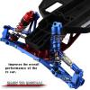 RCMYou RC Shocks & Front Rear Suspension Arm Upgrades Part for 1/10 Slash 4x4 VXL,Rustler 4X4 VXL,Stampede 4X4 VXL,Hoss 4X4 VXL,Alloy Big Bore RC Shock Absorber & More Durable A Arm,Navy Blue view 4