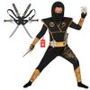 Morph Deluxe Black Boys Ninja Costume With Ninjas Toy Swords Accessory, Kids Ninja Costumes, Boy Halloween Costume, Small view 1