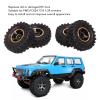 Alomejor Tires Brass 4pcs RC Wheel Hub Tires 1 Inch RC Tires for FCX24 118 124 Upgrade Parts (Black Gold) view 2