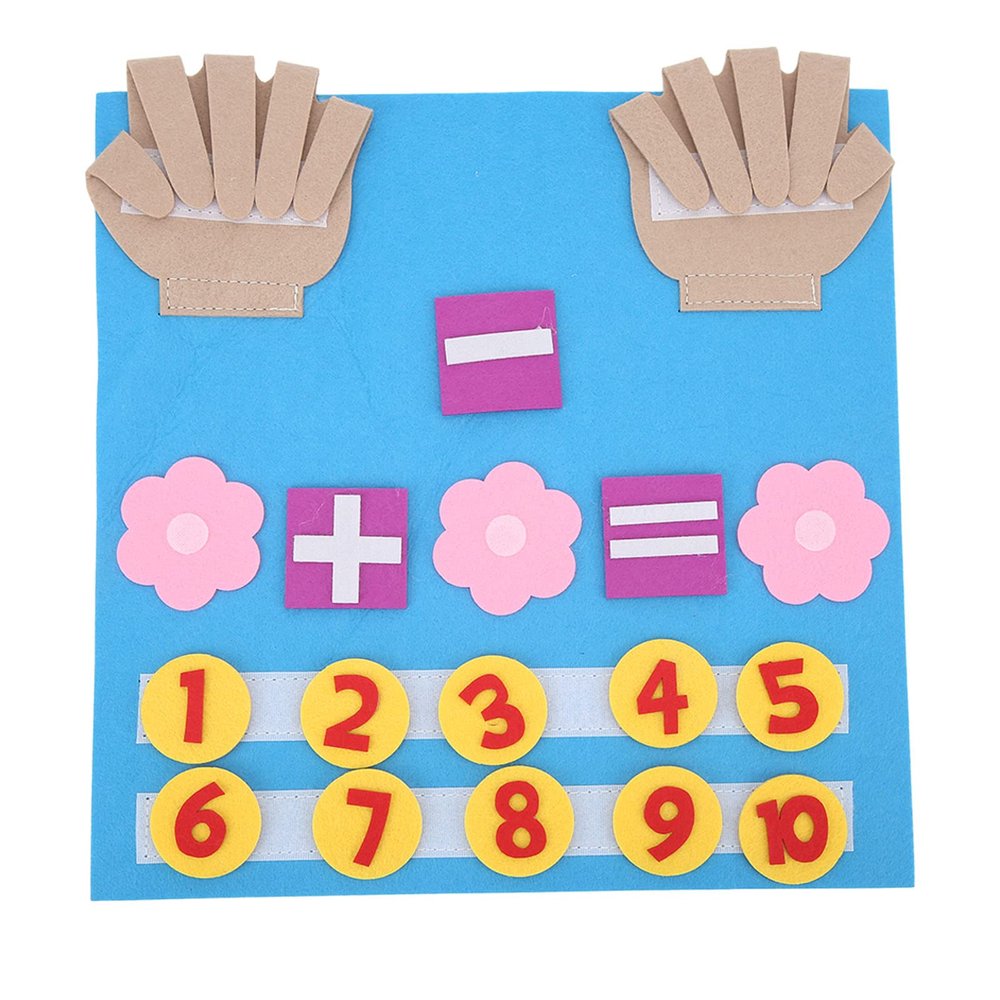 Math Busy Board, Felt Board Finger Numbers Counting Toy Felt Classic Counting Tool for Toddler Children Kids