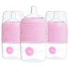 PopYum 5 oz Pink Anti-Colic Formula Making/Mixing/Dispenser Baby Bottles, 3-Pack with #1 Slow Flow Nipples, 150 ml, BPA-Free, Natural Latch view 1