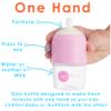 PopYum 5 oz Pink Anti-Colic Formula Making/Mixing/Dispenser Baby Bottles, 3-Pack with #1 Slow Flow Nipples, 150 ml, BPA-Free, Natural Latch view 2