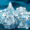 ARUOHHA Hollow DND Metal Dice Set Blue Dragons D and D Dice, RPG Role Playing Games Dungeons Polyhedral Dice with Gift Box D20 D12 D10 D8 D6 D4 view 2