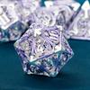 ARUOHHA Hollow DND Metal Dice Set Purple Dragons D and D Dice, RPG Role Playing Games Dungeons Polyhedral Dice with Gift Box D20 D12 D10 D8 D6 D4 view 3