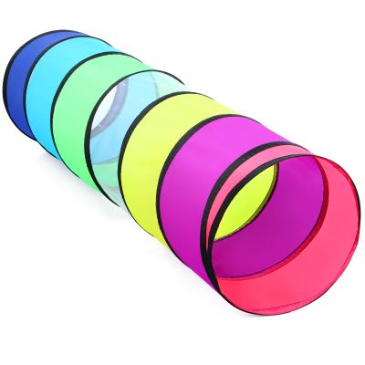 Colorful Baby Play Tunnel for Toddlers with Mesh Window, Cat Toy for Dogs Pets, Kids Crawling Play Tent Pop Up Toddlers Tunnel Indoor Outdoor Toy Gift (Rainbow Baby Tunnel)