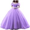 CharmingBridal Cinderella Princess Dress Off Shoulder Ball Gown Costume Quinceanera Dresses Lilac view 1