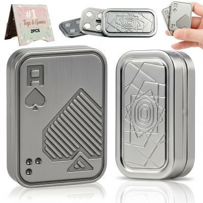 Magnetic Poker Push Card, Fidget Slider, Metal Poker Fidget Slider, Fidget Slider Silent, Fidget Slider for Men, Slider Fidget Toy, Stress Relief Poker Push Card, Cool Office Gift for Dad Teens
