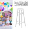 Miniature Dollhouse Bar Stool, 1:12 Scale Lifelike Mini Wooden Dining Chair Decor for Doll House Interior Furniture, Birch Wo view 4