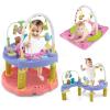 HONEY JOY Baby Bouncer Activity Center, 3-Stage Bouncing Activity Saucer & Playtime Mat & Activity Table, Toy-Bar, 3 Adjustable Heights, Foldable Activity Center for Infants & Toddlers(Pink) view 1