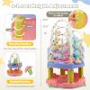 HONEY JOY Baby Bouncer Activity Center, 3-Stage Bouncing Activity Saucer & Playtime Mat & Activity Table, Toy-Bar, 3 Adjustable Heights, Foldable Activity Center for Infants & Toddlers(Pink) view 3