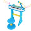 HONEY JOY Kids Piano Keyboard, 31-Key Electronic Piano Educational Musical Instrument Toy with Microphone, Sounds, Record Playback, Lights & Stool, Gift for Girls Boys (Blue) view 1