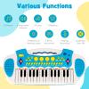 HONEY JOY Kids Piano Keyboard, 31-Key Electronic Piano Educational Musical Instrument Toy with Microphone, Sounds, Record Playback, Lights & Stool, Gift for Girls Boys (Blue) view 3