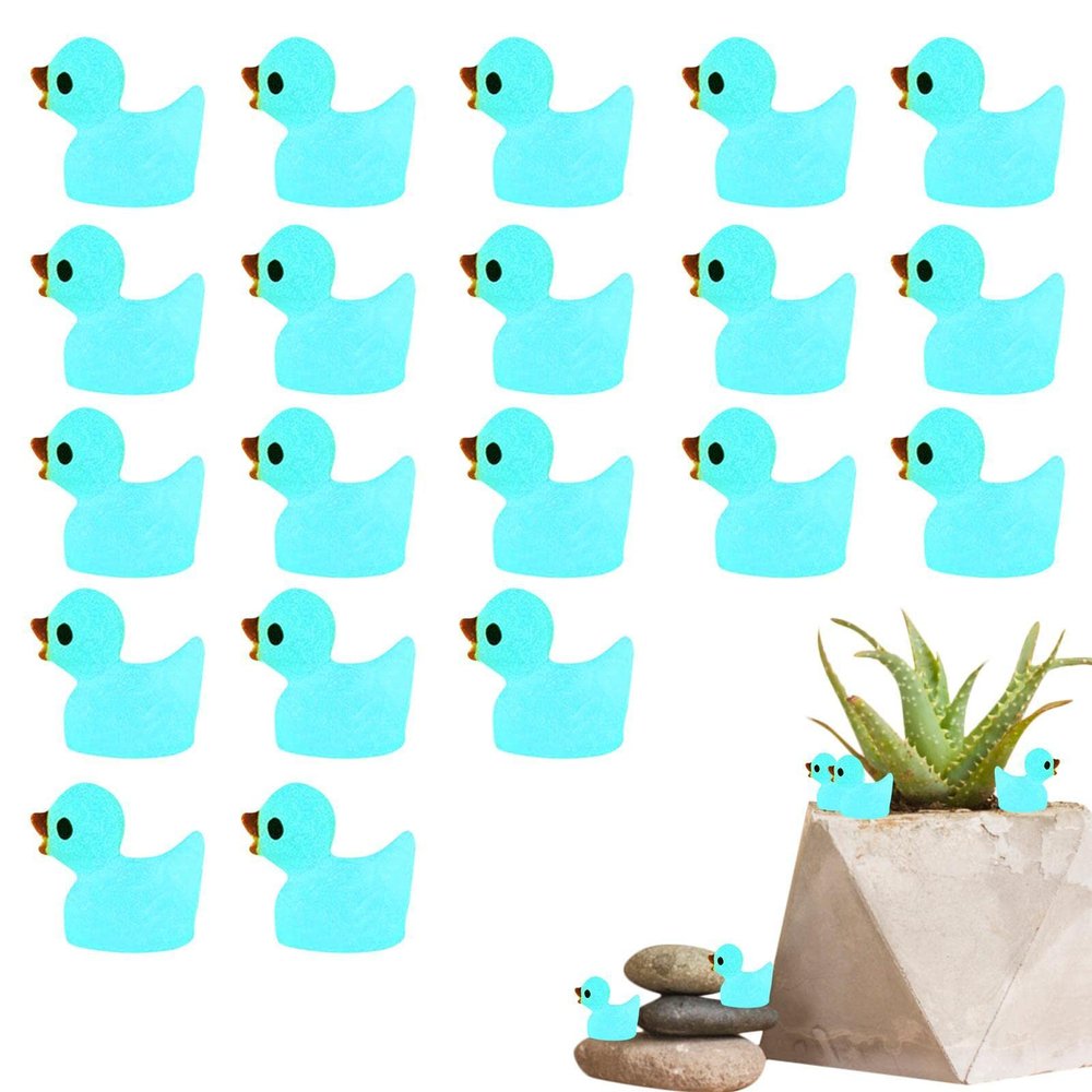 Fovolat Resin Ducks | 20 Tiny Ducks Miniature Figures Miniature Toys Fairy Garden Landscape Aquarium Ornament Potted Plants Decoration