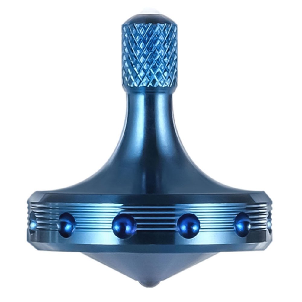 LOQATIDIS Precision Metal Spinning Top, Spin Smooth for A Long Time, Best Spin Time Over 8 Minutes, Perfect Balance Well Made EDC Desktop Gyro Toys for Adults | Unique Gift (Blue)