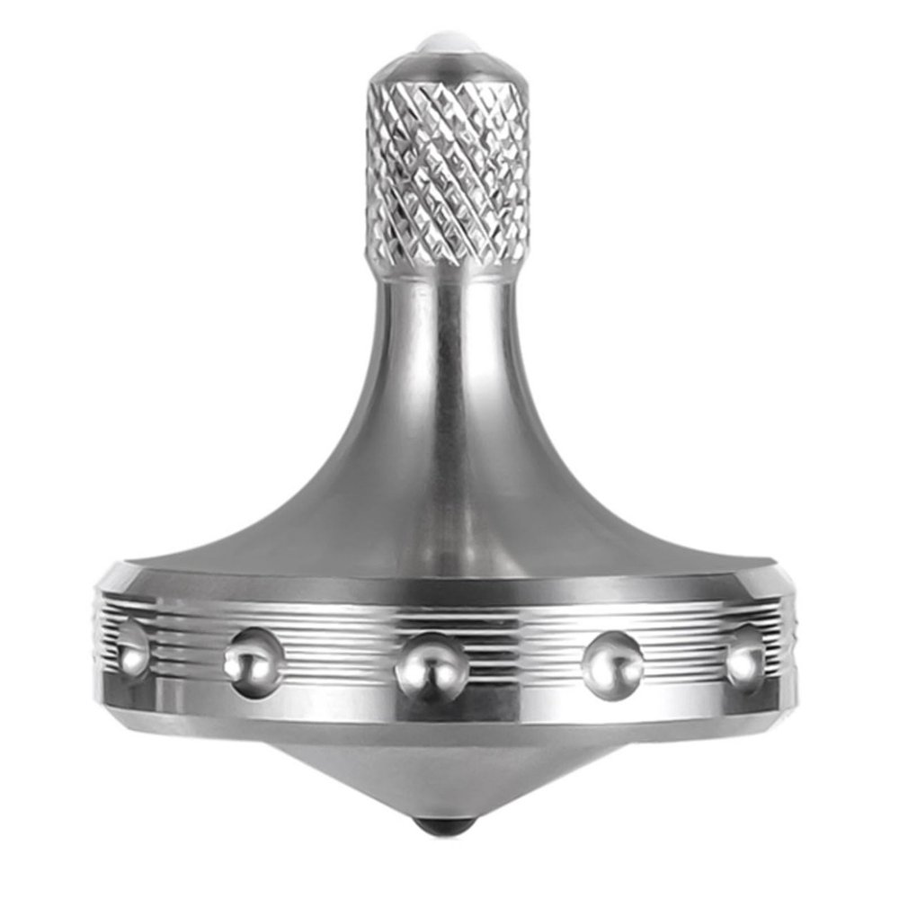 LOQATIDIS Precision Metal Spinning Top, Spin Smooth for A Long Time, Best Spin Time Over 8 Minutes, Perfect Balance Well Made EDC Desktop Gyro Toys for Adults | Unique Gift (Silver)