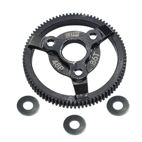 Carbon Steel Spur Gear (86T) For 1:10 Traxxas 2WD F-150 Raptor/Bandit XL-5 Buggy/Bandit VXL Buggy/Slash SCT/Slash VXL SCT - 4Pc Set Black