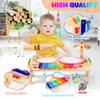 Wingyz Kids Drum Set for Toddlers Baby Music Instruments 7 in 1 Montessori Preschool Musical Toys Children Drum kit Xylophone Tambourine Birthday Gifts for Boys and Girls view 3