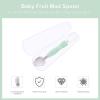 2pcs Food Scraper Spoon, Double Head Silicone Baby Spoons, Baby Fruit Feeder for Puree Scraping Mud Feeding, Green view 3