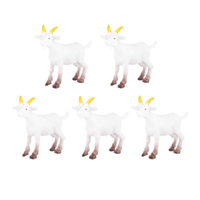 YARNOW Mini Goat Figurines Set of 5 Small Plastic Goat Models for Farm Animal Toys and Dollhouse Accessories Realistic Miniatures for Rural DIY Scenes