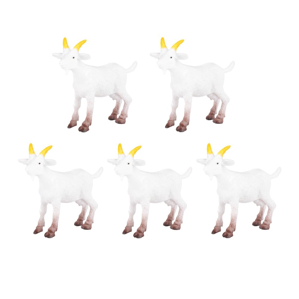 YARNOW Mini Goat Figurines Set of 5 Small Plastic Goat Models for Farm Animal Toys and Dollhouse Accessories Realistic Miniatures for Rural DIY Scenes