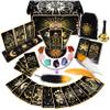78 Tarot Cards with Guidebook - Tarot Deck Gift Set with Tarot Cloth & Holder, Chakra Stones & More, Black Tarot Cards Deck Fortune Telling Game Craft Cardboard for Beginners and Expert Readers view 1