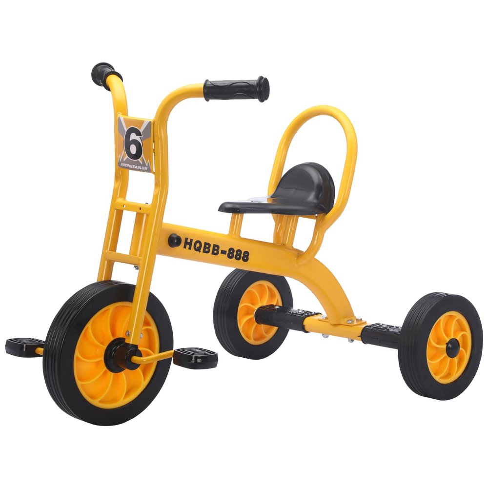 Kids Tricycle for Age 2-6, Big Wheel Kids Trike Bike, Preschool Daycare Outdoor Tricycle with Airless Rubber Tires and Non-Slip Pedals, Gift for Boys and Girls