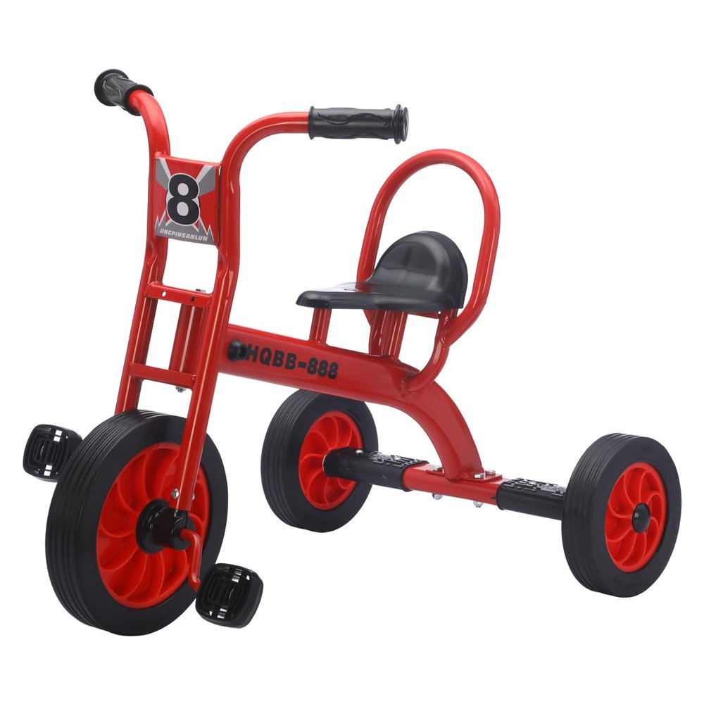 Kids Tricycle for Age 2-6, Big Wheel Kids Trike Bike, Preschool Daycare Outdoor Tricycle with Airless Rubber Tires and Non-Slip Pedals, Gift for Boys and Girls