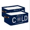 Large Storage Baskets Bins 2 Pack Christmas Snowflake Collapsible Storage Box Laundry Organizer for Closet Shelf Nursery Kids Bedroom Baby It's Cold Outside Winter Navy Blue view 1