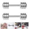 ibasenice Mini Dumbbell Model 1.1X0.94X0.31 Inch Realistic Simulation Gym Toy Dumbbells Miniature Dollhouse Decoration Accessory view 4