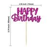 Gyufise 24Pcs Happy Birthday Cupcake Toppers Glitter Birthday Cupcake Food Picks for Celebrating Purple Theme Party Cake Decorations Supplies Purple view 2