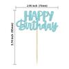 Gyufise 24Pcs Happy Birthday Cupcake Toppers Glitter Birthday Cupcake Food Picks for Celebrating Happy Birthday Party Cake Decorations Supplies Light Blue view 2