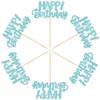 Gyufise 24Pcs Happy Birthday Cupcake Toppers Glitter Birthday Cupcake Food Picks for Celebrating Happy Birthday Party Cake Decorations Supplies Light Blue view 3