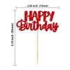 Gyufise 24pcs Happy Birthday Cupcake Toppers - Glitter Cupcake Food Picks for Celebrating Theme Party Cake Decorations - Red view 2