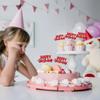 Gyufise 24pcs Happy Birthday Cupcake Toppers - Glitter Cupcake Food Picks for Celebrating Theme Party Cake Decorations - Red view 4