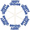 Gyufise 24Pcs Happy Birthday Cupcake Toppers Glitter Cupcake Food Picks for Celebrating Happy Birthday Theme Party Cake Decorations Supplies Deep Blue view 3