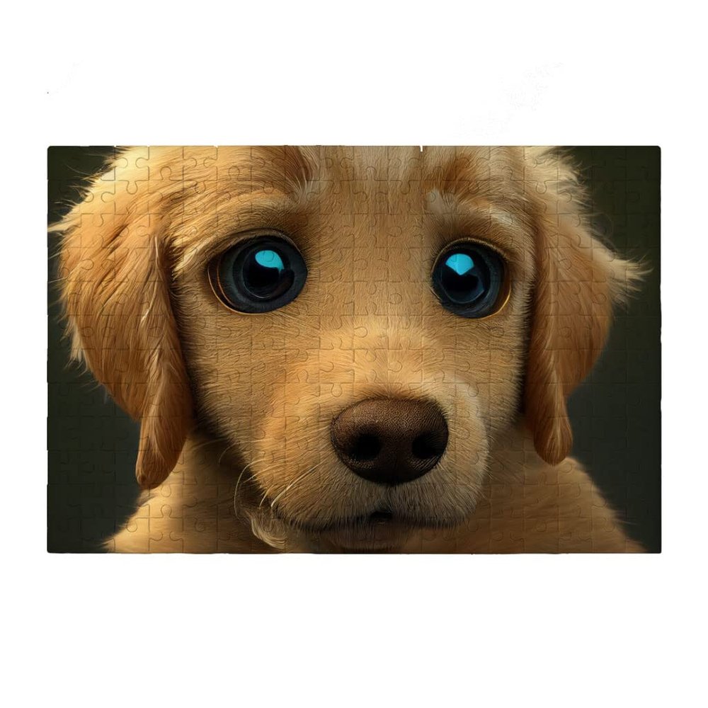 3D Dog Print Puzzles - Golden Retriever Jigsaw Puzzle - Cartoon Puzzles