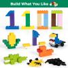 1100 Pieces Building Blocks, Compatible with All Major Brands, Classic Bulk Blocks, Includes Wheels, Door, Window, Street Lights view 4