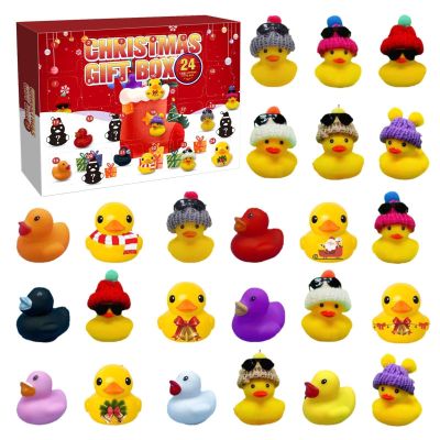 Christmas Advent Calendar 2022, 24Pcs Christmas Cute Rubber Ducky Bath Toy, Surprise Collectible Figures Toys for Kids, Creative, Perfect for Decoration, Party Favors, Birthday