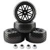 GDOOL 4-Pack OD 3.35 inch / 85mm Rubber RC Car Tires & Wheel Rims Foam Inserts Set 12mm Hex Hub for 1:10 Large Size HSP HPI 94107 94105 9406 94166 RC Car view 1