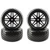 GDOOL 4-Pack OD 3.35 inch / 85mm Rubber RC Car Tires & Wheel Rims Foam Inserts Set 12mm Hex Hub for 1:10 Large Size HSP HPI 94107 94105 9406 94166 RC Car view 2