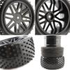 GDOOL 4-Pack OD 3.35 inch / 85mm Rubber RC Car Tires & Wheel Rims Foam Inserts Set 12mm Hex Hub for 1:10 Large Size HSP HPI 94107 94105 9406 94166 RC Car view 4